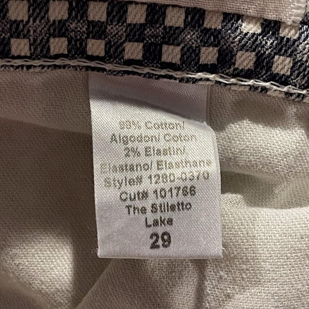 Current/Elliott Womens Jeans The Stiletto Skinny Checkered Lake Blue White 29 FG - Picture 4 of 5